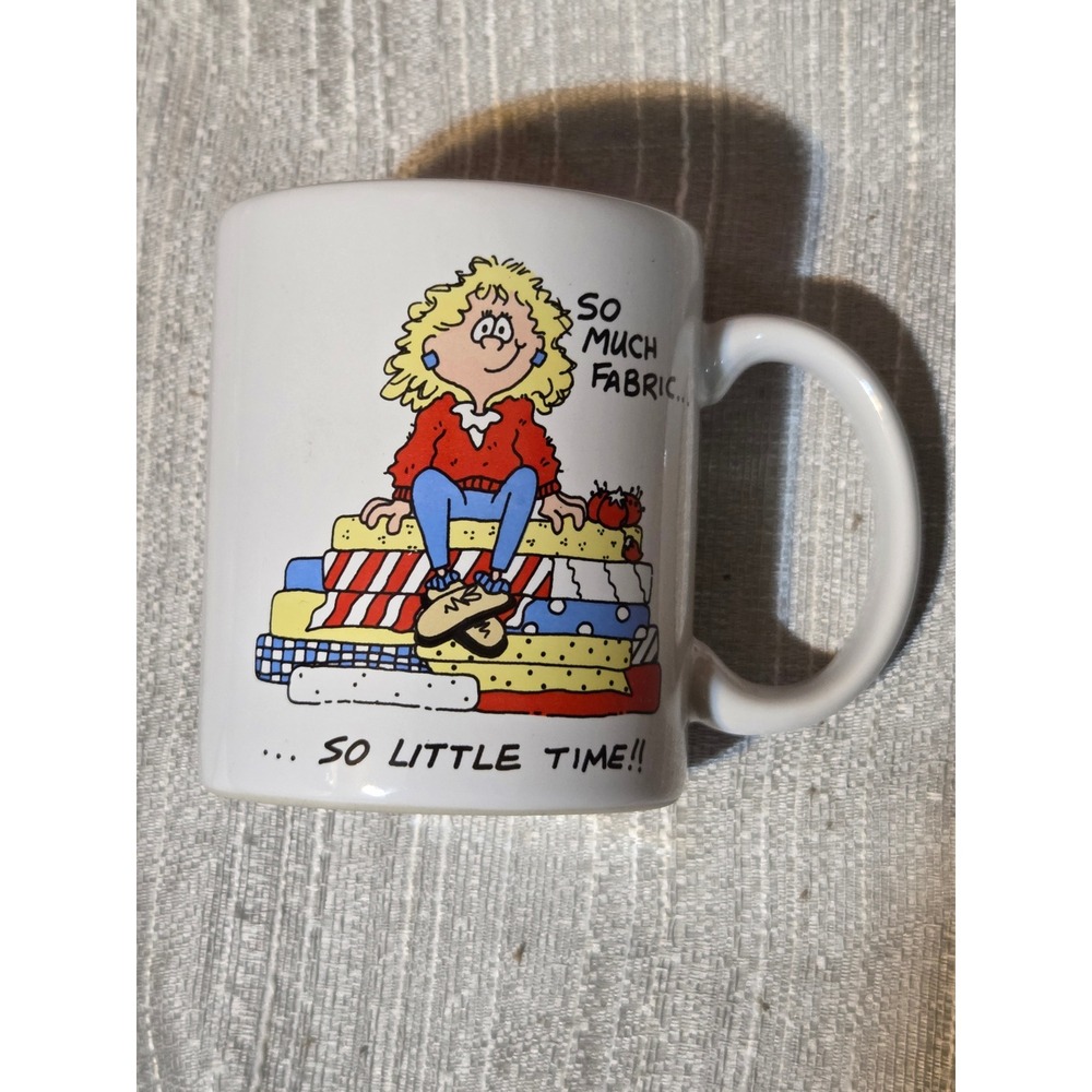 Vintage In Stitches McCall Pattern Co Fabric Sewing Quilting Mug Michele Johnson